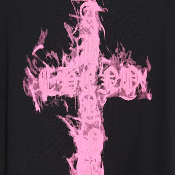 Chrome Hearts Pink Flame Cross T-Shirt - Picture 6 of 9